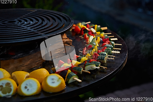 Image of The freshly grilled vegetables. Shallow dof