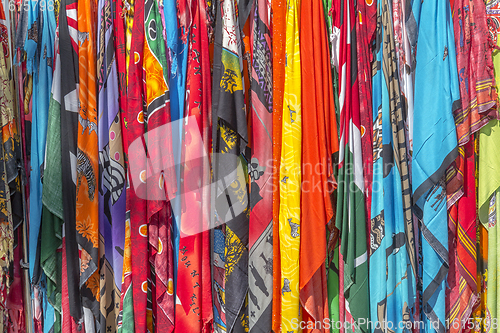 Image of various colorful fabrics