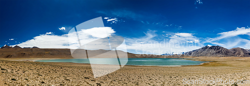 Image of Panorama of Himalayan lake Kyagar Tso, Ladakh, India