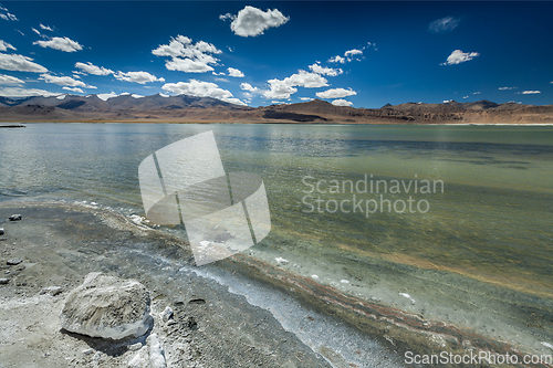 Image of Himalayan lake Tso Kar in Himalayas, Ladakh, India