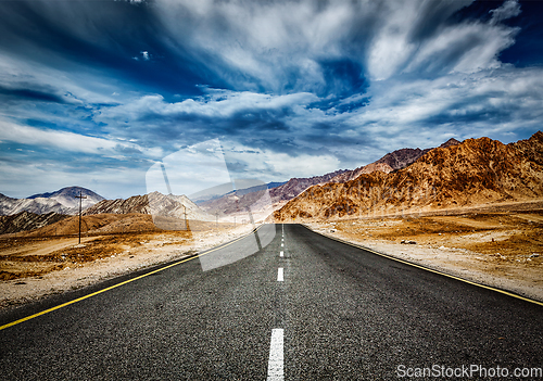 Image of Road in Himalayas with mountains