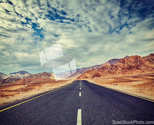 Image of Road in Himalayas with mountains