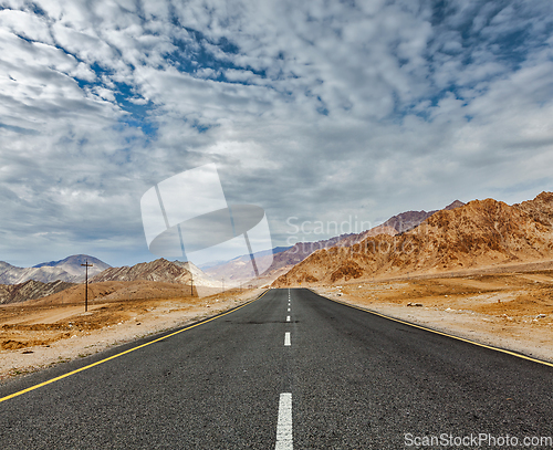 Image of Road in Himalayas with mountains