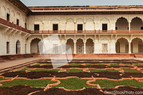 Image of Courtryard of Agra fort. Agra, Uttar Pradesh, India