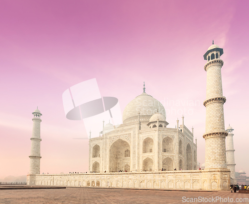 Image of Taj Mahal on sunrise sunset, Agra, India