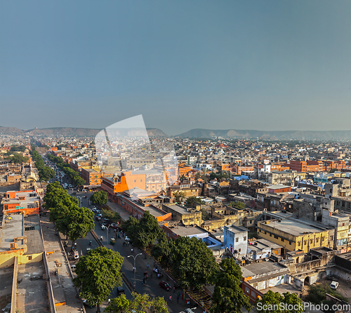 Image of Aerial view of Jaipur (Pink city), Rajasthan, India