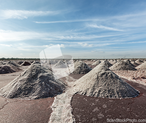 Image of Salt mine at Sambhar Lake, Sambhar, Rajasthan, India