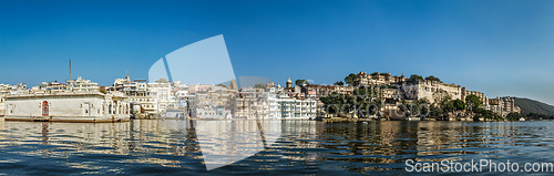 Image of Panorama of City Palace. Udaipur, India