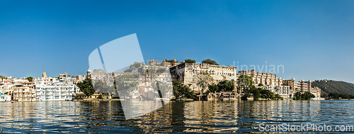 Image of Panorama of City Palace. Udaipur, India