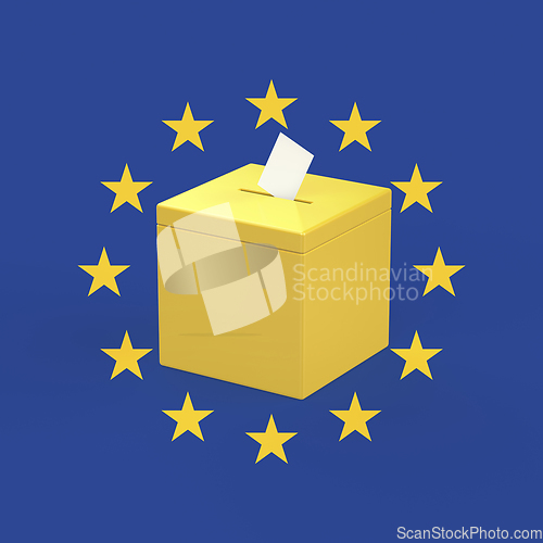 Image of Ballot box with the flag of Europe