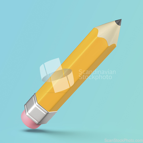 Image of Yellow pencil with eraser
