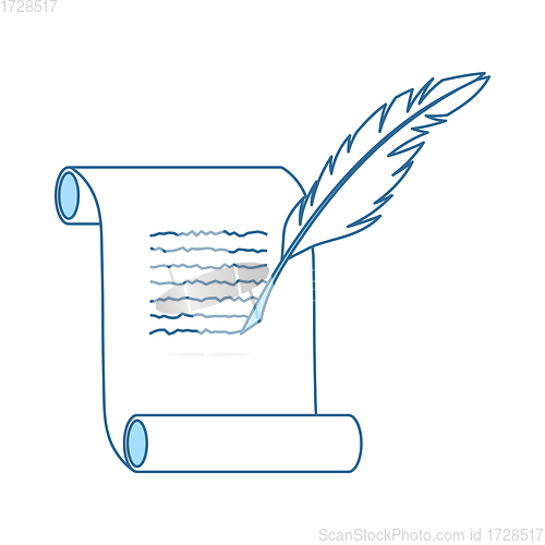Image of Feather And Scroll Icon