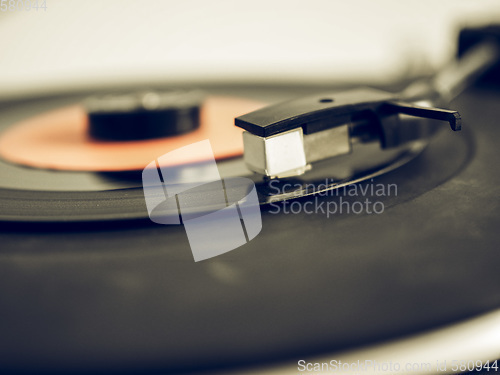 Image of Vintage looking Vinyl record on turntable