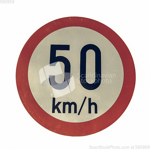 Image of Vintage looking Speed limit sign