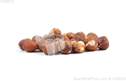 Image of Hazelnuts on white background