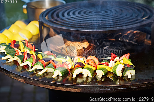 Image of The freshly grilled vegetables. Shallow dof