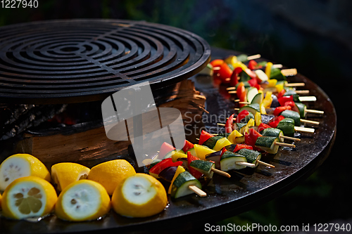 Image of The freshly grilled vegetables. Shallow dof