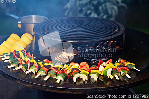 Image of The freshly grilled vegetables. Shallow dof