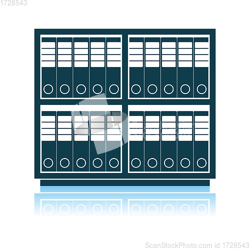 Image of Office Cabinet With Folders Icon