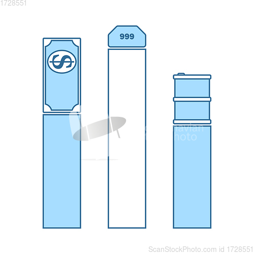 Image of Oil, Dollar And Gold Chart Concept Icon