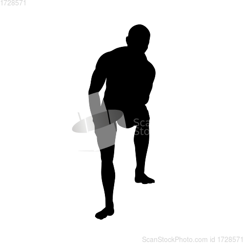 Image of Sitting Pose Man Silhouette