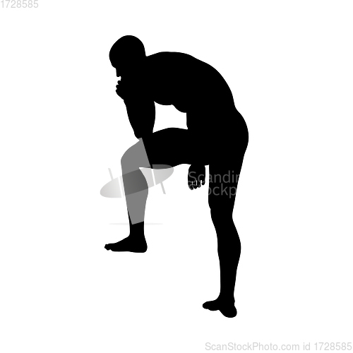 Image of Sitting Pose Man Silhouette