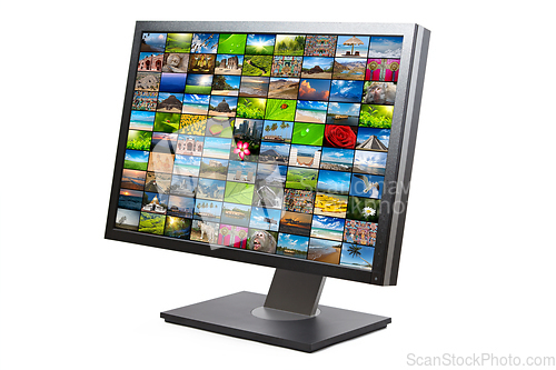 Image of Modern LCD HDTV screen isolated