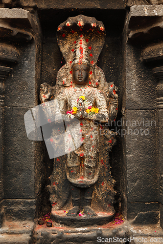 Image of Vishnu image in Hindu temple. Arunachaleswarar Temple, Tiruvannamalai, Tamil Nadu, India