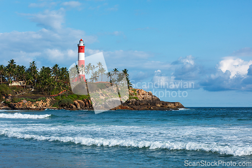 Image of Kovalam (Vizhinjam) lighthouse. Kerala, India