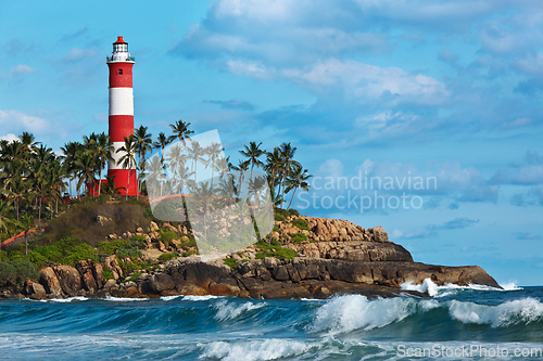 Image of Kovalam (Vizhinjam) lighthouse. Kerala, India