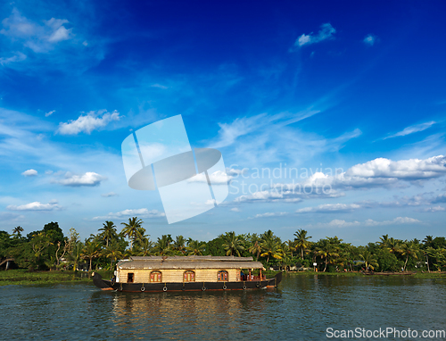 Image of Houseboat on Kerala backwaters, India