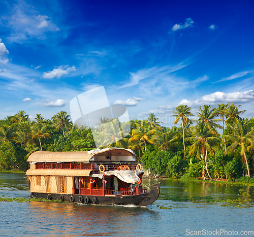 Image of Houseboat on Kerala backwaters, India