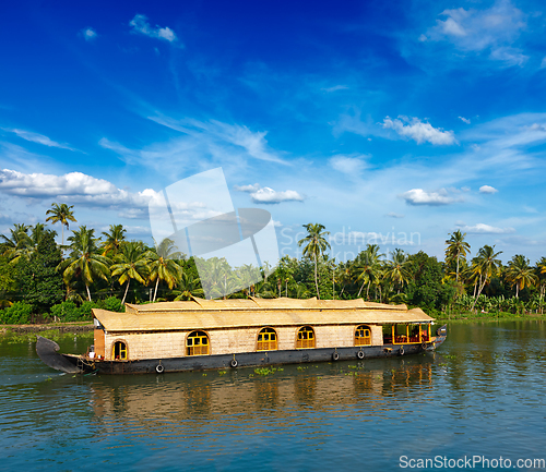 Image of Houseboat on Kerala backwaters, India