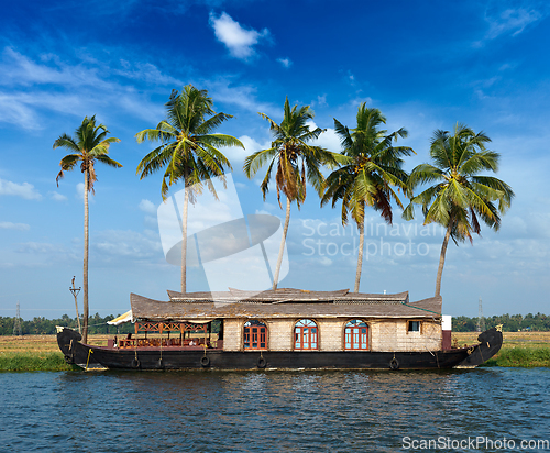 Image of Houseboat on Kerala backwaters, India