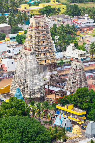 Image of Gopura (towers) of Lord Bhakthavatsaleswarar Temple. Thirukalu