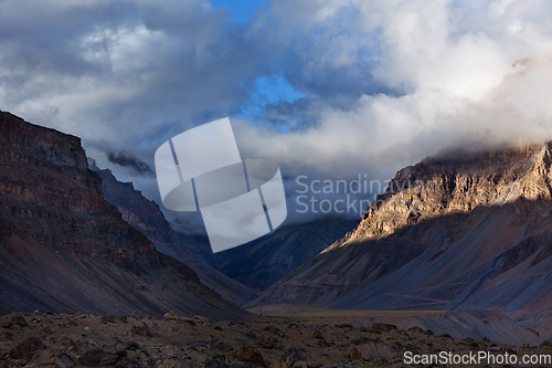 Image of Sunset in Himalayas. Spiti Valley