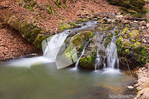 Image of beautiful waterfall in a wild area