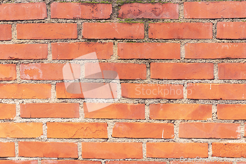 Image of red old brick wall texture