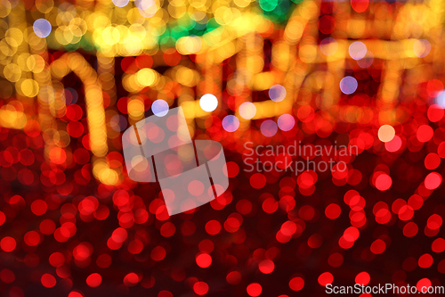 Image of Bright Christmas decoration, abstract background out of focus