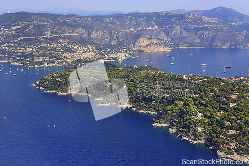 Image of Panorama of Saint Jean Cape Ferrat, French Riviera, France 