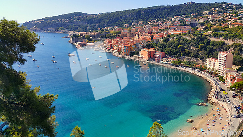 Image of Panoramic view of Villefranche sur Mer, French Riviera, France