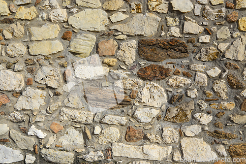 Image of Old wall texture of various stones