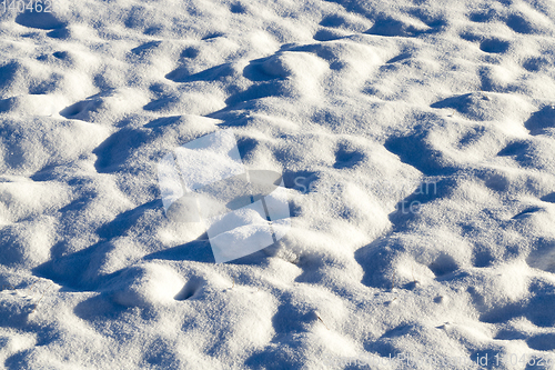 Image of bumps in the snow, winter