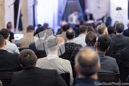 Image of Round table discussion at business conference event.