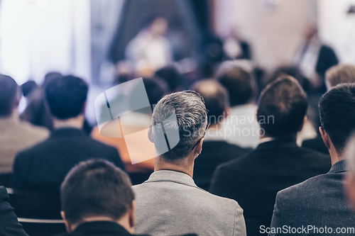 Image of Round table discussion at business conference event.