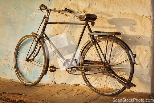 Image of Old Indian bicycle in the street