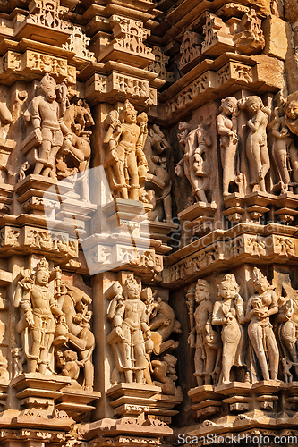 Image of Sculptures on Khajuraho temples