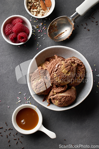 Image of chocolate and caramel ice cream