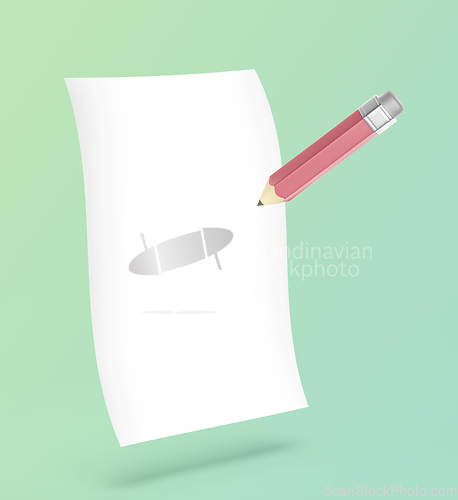 Image of Pencil with empty paper sheet