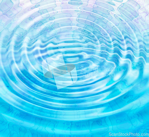 Image of Blue abstract background with water ripples and bubbles